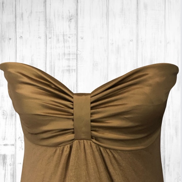 EXPRESS strapless gold dress Sz M - Picture 4 of 10